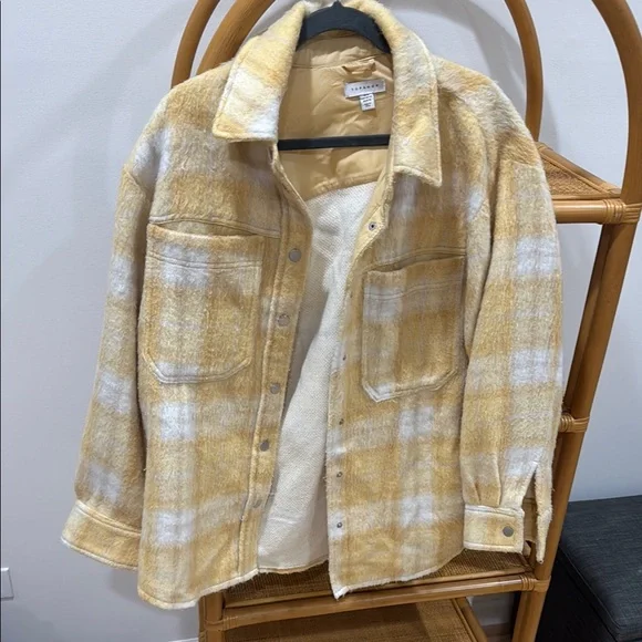 Topshop Yellow and White Plaid Shacket - Picture 5 of 8